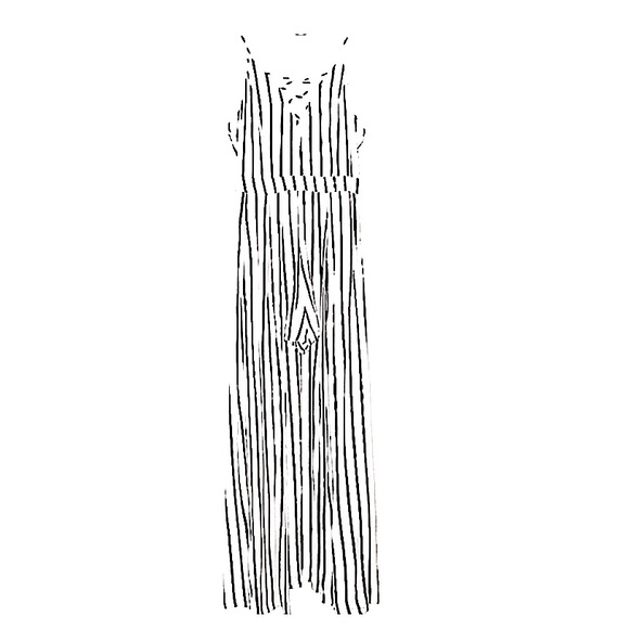 Impeccable Pig black & white Striped Maxi Romper Jumpsuit - Picture 3 of 17